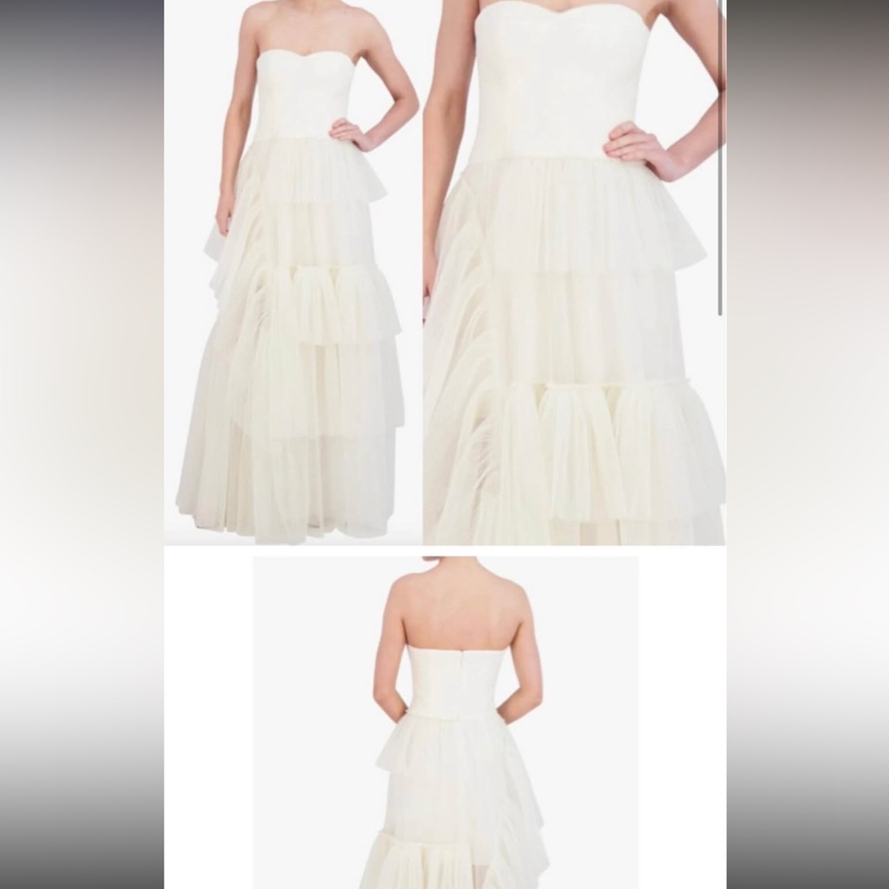 BCBG Elegant Strapless Cream Gown